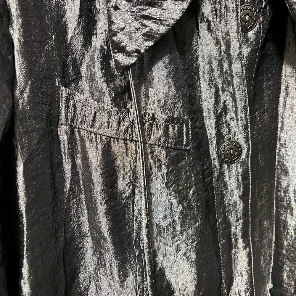 Ruby Red Jacket Size 14 Silver Metallic - image 3